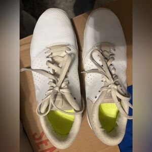White Athletic cheerleading shoes with Neon Yellow Insoles